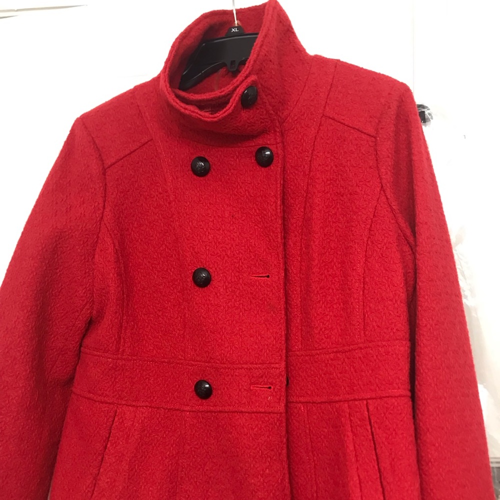 Jessica Simpson red wool coat
